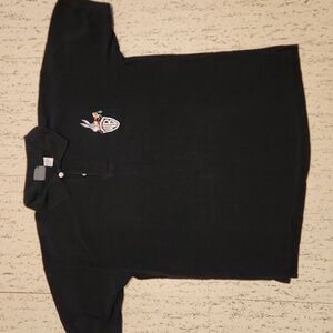 Warner Bros. Black Bugs Bunny Embroidered 1/4 Button Down Polo Shirt Vintage 90s